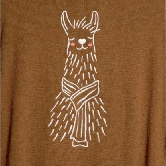 J.Crew Factory Llama With Scarf Sweater Camel Brown Size XSmall - Picture 8 of 8
